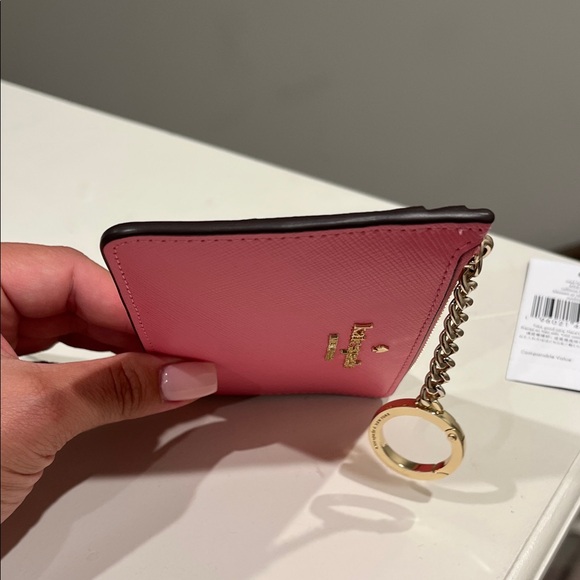 Kate Spade Medium L Zip Chain Wallet Blossom Pink - Picture 7 of 9